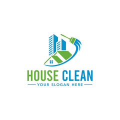 House Cleaning Service company badge, emblem. Vector illustration