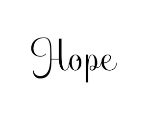 HOPE – Vectorized text with beautiful calligraphy – Art design lettering
