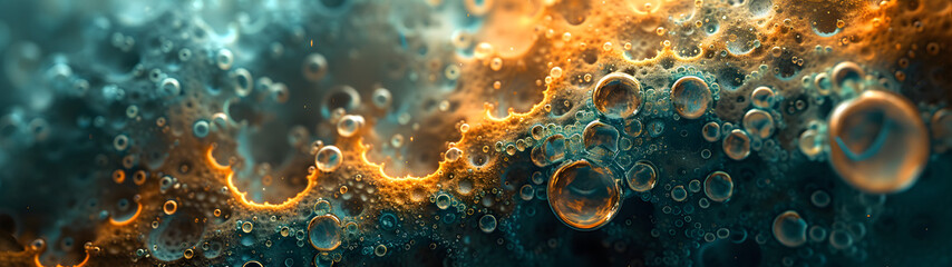 Close-Up of Water Bubbles on Surface - obrazy, fototapety, plakaty