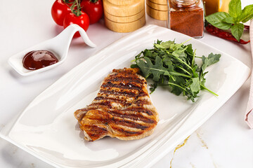 Delicous grilled pork meat steak