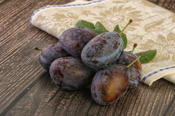 Ripe sweet tasty blue plum