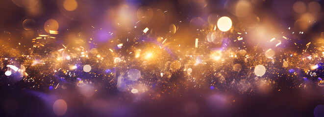 purple and gold abstract background with stars in the sky Free, blurry image of lights
