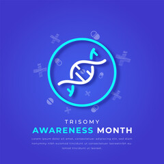 Trisomy Awareness Month Paper cut style Vector Design Illustration for Background, Poster, Banner, Advertising, Greeting Card