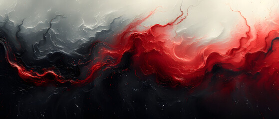 Abstract Painting With Red and Black Colors