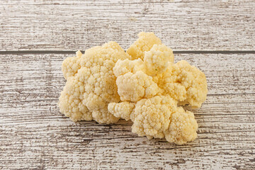 Raw white cauliflower cabbage heap