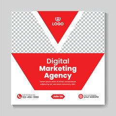 Corporate modern digital marketing agency social media post design creative square web banner template