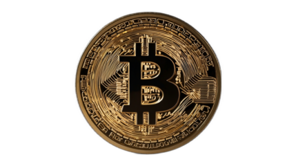Bitcoin isolated, PNG