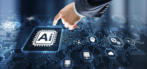 AI Artificial Intelligence concept. Technology learning