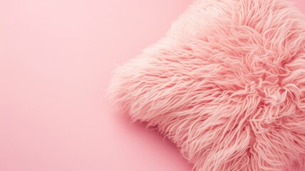 Obraz na płótnie Canvas Soft pink furry texture, cozy home detail, comforting warmth