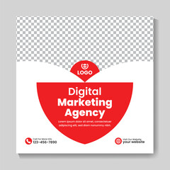 Creative digital marketing agency social media post design corporate business square web banner template