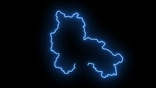 Animated Lang Son map of Vietnam with glowing neon effect