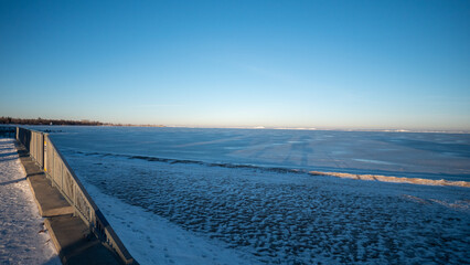 frozen river in winter