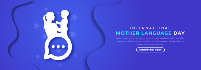 International Mother Language Day Paper cut style Vector Design Illustration for Background, Poster, Banner, Advertising, Greeting Card