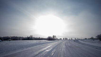 road in the snow