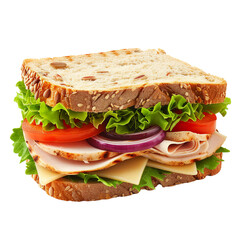 Turkey Sandwich, transparent background, isolated image, generative AI