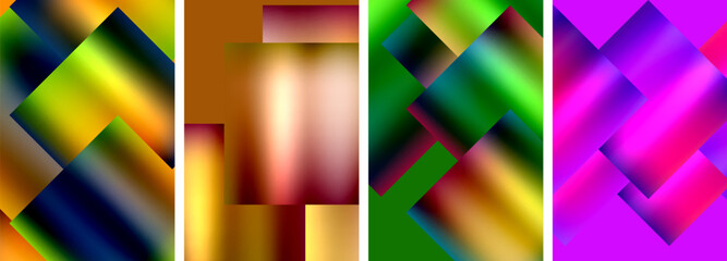 Fototapeta premium Colorful metal square abstract poster backgrounds