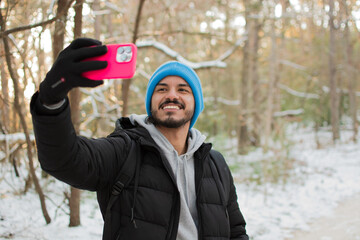 young man taking a selfie