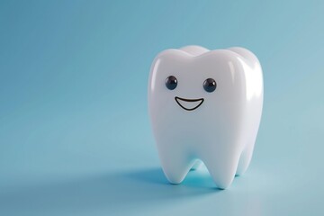 White isolated 3D tooth smile, representing love for dental care, concept of dental care, dentist, about teeth, oral cavity