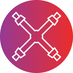 Cross Wrench Icon Style