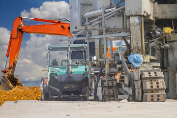 excavator at work site