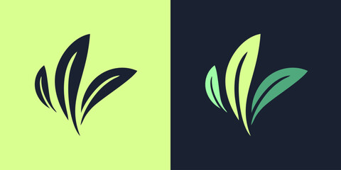 3 green leaf logo illustration