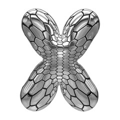 3d font silver . letter X
