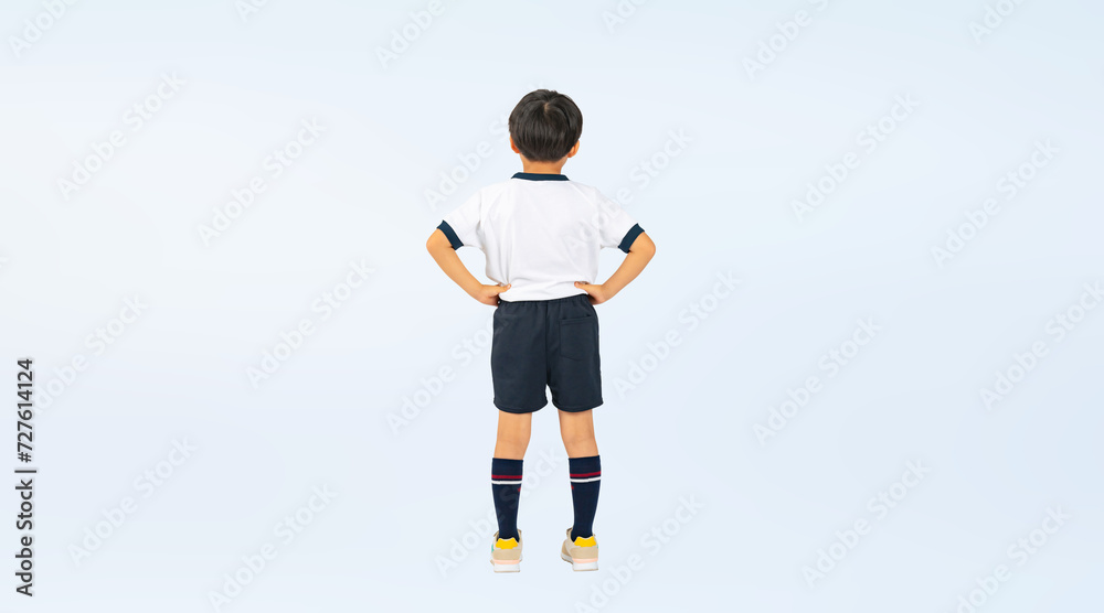 Aufkleber 体操服を着た男の子の後ろ姿（切り抜き背景透過pngも販売しております。作成者リンクから「png」で検索してください）