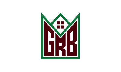 GRB initial letter real estate builders logo design vector. construction ,housing, home marker, property, building, apartment, flat, compartment, business, corporate, house rent, rental, commercial - obrazy, fototapety, plakaty