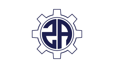 ZA initial letter mechanical circle logo design vector template. industrial, engineering, servicing, word mark, letter mark, monogram, construction, business, company, corporate, commercial, geometric