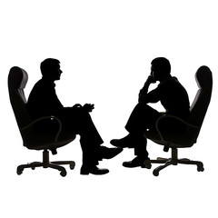 A Talk Therapy Session.. Isolated on a Transparent Background. Cutout PNG.