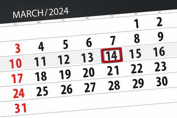 Calendar 2024, deadline, day, month, page, organizer, date, March, thursday, number 14