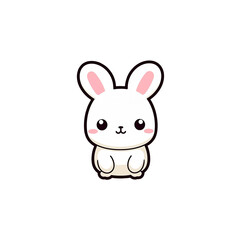 Cute bunny logo With  transparent background