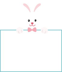 Easter bunny holding blank sign vector