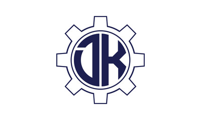DK initial letter mechanical circle logo design vector template. industrial, engineering, servicing, word mark, letter mark, monogram, construction, business, company, corporate, commercial, geometric