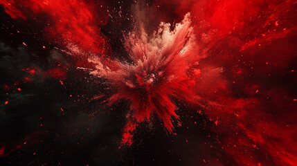 red background with explosion