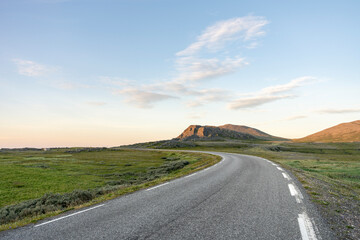 The road to Berlevåg through the vast landscape, Varanger Peninsula, Northern Norway