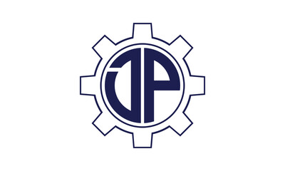 DP initial letter mechanical circle logo design vector template. industrial, engineering, servicing, word mark, letter mark, monogram, construction, business, company, corporate, commercial, geometric