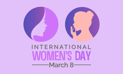 International Women's Day celebrated every year of March 8, Women's right Vector banner, flyer, poster and social medial template design.