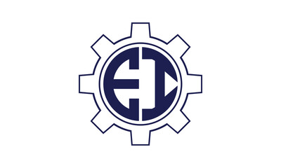 EI initial letter mechanical circle logo design vector template. industrial, engineering, servicing, word mark, letter mark, monogram, construction, business, company, corporate, commercial, geometric