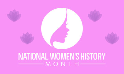 National Women's History Month celebrated every year of March, Women's right Vector banner, flyer, poster and social medial template design.
