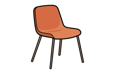 A Modern chair vector outline isolated on a white background