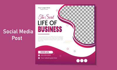 Trendy Editable Professional digital business agency marketing social media post and banner template design.
