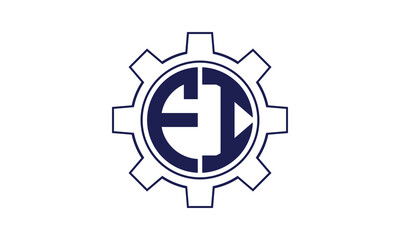 FI initial letter mechanical circle logo design vector template. industrial, engineering, servicing, word mark, letter mark, monogram, construction, business, company, corporate, commercial, geometric