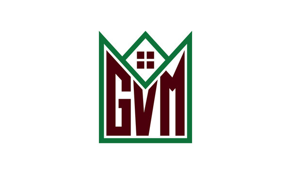 GVM initial letter real estate builders logo design vector. construction ,housing, home marker, property, building, apartment, flat, compartment, business, corporate, house rent, rental, commercial