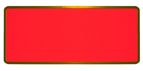 Obraz premium Plaque rouge réfléchissante, fond blanc 