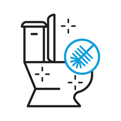toilet cleaning icon. Line vector icon on white background. High quality design element. Editable linear style stroke. Vector icon