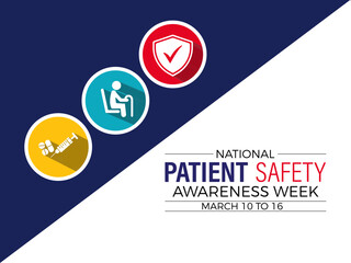 National Patient Safety Awareness Week Observed every year of March, Medical Health Awareness Vector banner, flyer, poster and social medial template design.