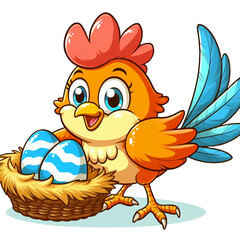 easter chicken with egg