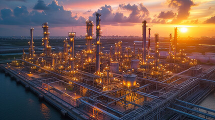 Fototapeta na wymiar production facilities and r&d in a saudi oil plant