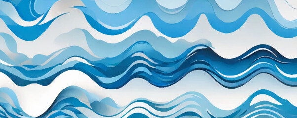 Sea water ocean wave vector background. Blue water ocean sea wave seamless background.